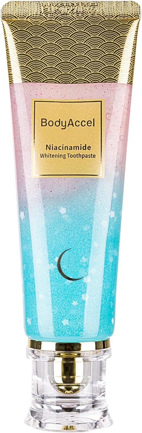 Transform Your Smile with Niacinamide Whitening Toothpaste - Natural Deep Stain Removal & Fresh Cherry Blossom Peach Flavor for Optimal Gum Health!