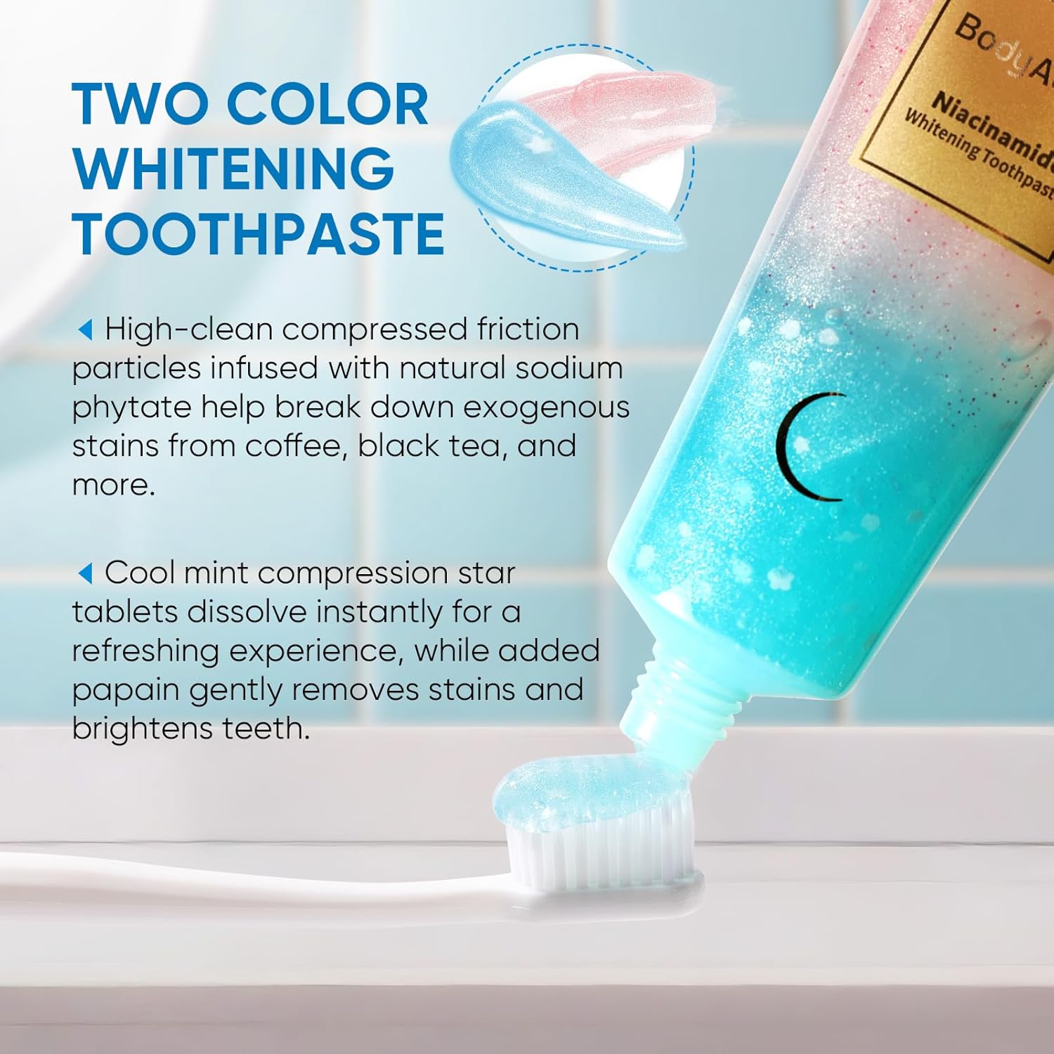 Transform Your Smile with Niacinamide Whitening Toothpaste - Natural Deep Stain Removal & Fresh Cherry Blossom Peach Flavor for Optimal Gum Health!