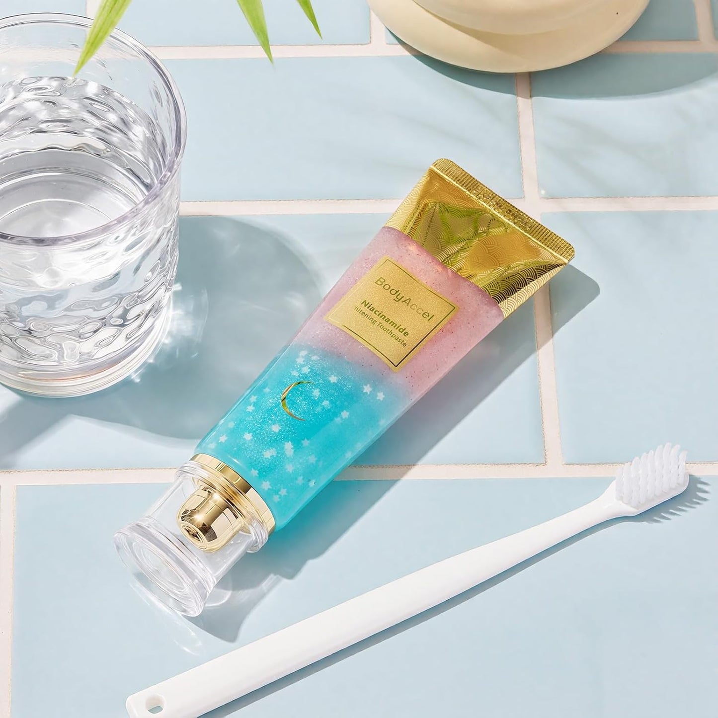 Transform Your Smile with Niacinamide Whitening Toothpaste - Natural Deep Stain Removal & Fresh Cherry Blossom Peach Flavor for Optimal Gum Health!